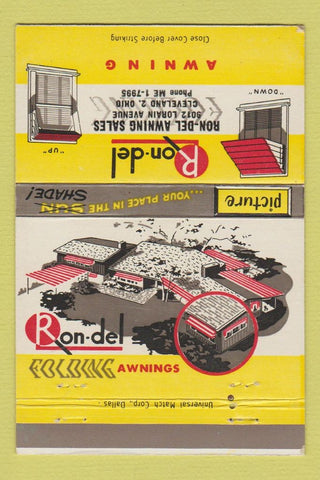 Matchbook Cover - Ron-del Awnings Cleveland OH 40 Strike