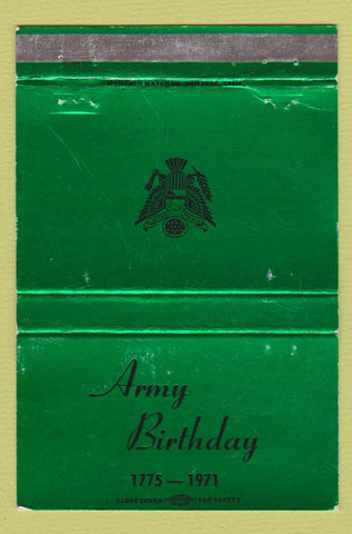 Matchbook Cover - Army Birthday 1971 WEAR 40 Strike