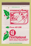 Matchbook Cover - 1st National Bank Trust Carbondale IL Christmas 40 Strike