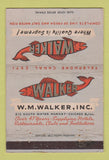 Matchbook Cover - Walker Fish Chicago IL WORN 40 Strike
