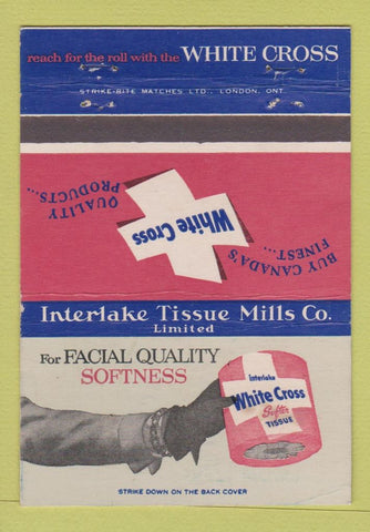 Matchbook Cover - White Cross Toilet Paper Bath Tissue WEAR 40 Strike