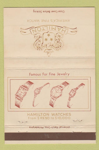 Matchbook Cover - Hamilton Watches 40 Strike