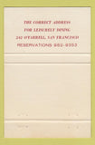 Matchbook Cover - Le Trianon French Restaurant San Francisco CA 40 Strike #2