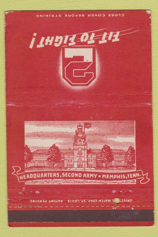 Matchbook Cover - Headquarters Second Army Memphis TN 40 Strike
