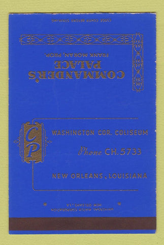 Matchbook Cover - Commander's Palace New Orleans LA SAMPLE 40 Strike