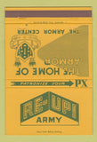 Matchbook Cover - US Army Armor Center PX Re-Up 40 Strike