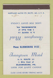 Matchbook Cover - Tennytown Motel Bloomsburg PA 40 Strike