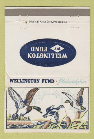 Matchbook Cover - Wellington Fund Philadelphia PA WORN 40 Strike