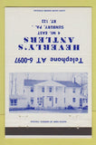 Matchbook Cover - Heverly's Antlers Sunbury PA 40 Strike