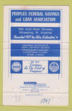 Matchbook Cover - Peoples Federal Savings Loan Wheeling WV 40 Strike