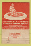 Matchbook Cover - Raysor's Variety Store Reading PA toys 40 Strike