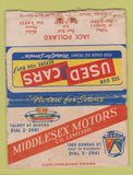 Matchbook Cover - Middlesex Motors Ford Toronto ON POOR BOBTAIL 40 Strike