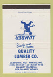Matchbook Cover - Quality Lumber Laddonia MO Mexico 40 Strike