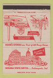 Matchbook Cover - Hook's Drugs Indianapolis IN Indiana Tourism 40 Strike