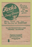Matchbook Cover - Hook's Drugs Indianapolis IN Indiana Tourism 40 Strike