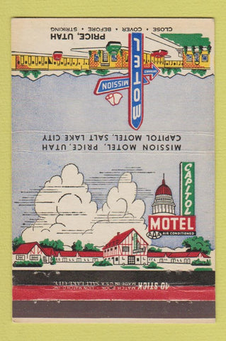 Matchbook Cover - Motel Mission Price UT Salt Lake City 40 Stick