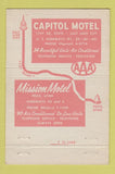 Matchbook Cover - Motel Mission Price UT Salt Lake City 40 Stick