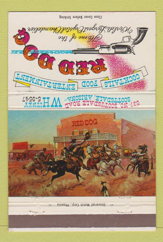 Matchbook Cover - Red Dog Scottsdale AZ pistol restaurant 40 Strike