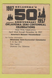 Matchbook Cover - Oklahoma OK 1957 Semi Centennial 40 Strike