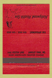 Matchbook Cover - Hollywood Health Spa girlie Langley Park MD massage 40 Strike
