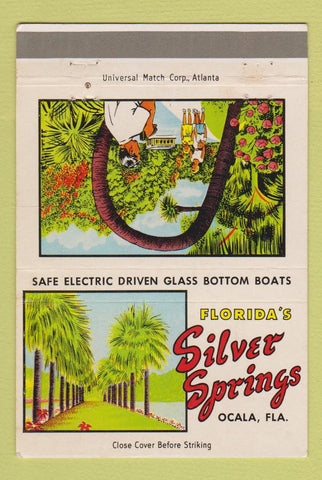 Matchbook Cover - Silver Springs Ocala FL STAINED BACK 40 Strike