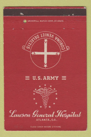 Matchbook Cover - Lawson General Hospital Atlanta GA Army postcard 40 Strike