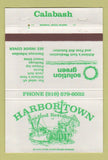 Matchbook Cover - Harbortown Seafood Calabash NC Jock Itch 40 Strike
