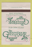 Matchbook Cover - Greenbryar Restaurant Coralville IA 40 Strike