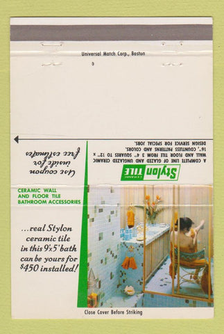 Matchbook Cover - Stylon Ceramic Tile girlie 40 Strike