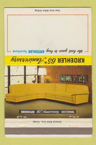 Matchbook Cover - Kroehler Furniture sofa 40 Strike