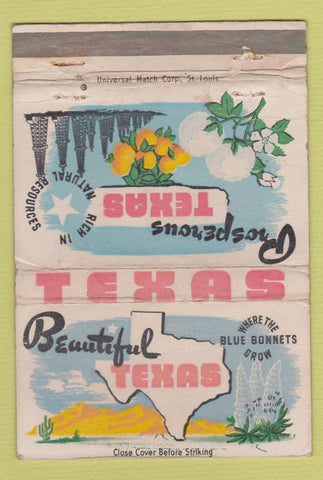 Matchbook Cover - Texas Tourism POOR 40 Strike