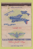 Matchbook Cover  USN Flight School William Jewell Liberty MO WORN 40 Strike