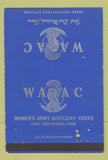 Matchbook Cover - WAAC Fort Des Moines IA Women's Army Aux  40 Strike