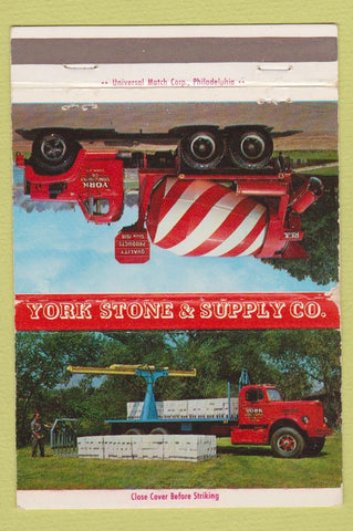 Matchbook Cover - York Stone Supply concrete PA 40 Strike