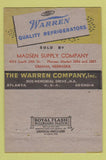 Matchbook Cover - Warren Refrigerated Displays Omaha NE 40 Strike