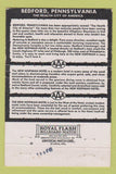 Matchbook Cover - New Hoffman Hotel Bedford PA 40 Strike
