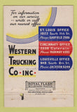 Matchbook Cover - Western Trucking St Louis MO WEAR 40 Strike