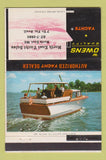 Matchbook Cover - Owens Yachts North East MD boats 40 Strike