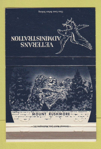 Matchbook Cover - Veterans Administration Mount Rushmore 40 Strike