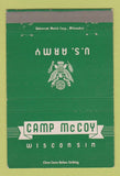 Matchbook Cover - Camp McCoy WI US Army postcard 40 Strike