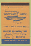 Matchbook Cover - Loggers Contractors Machinery Portland OR tractors 40 Strike