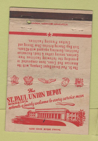 Matchbook Cover - St Paul Union Depot MN WEAR 40 Strike