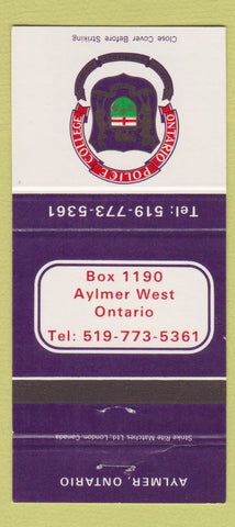 Matchbook Cover - Ontario Police College Aylmer West ON 30 Strike