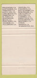 Matchbook Cover - Casa Maria Mexican Restaurant CA CHAIN 30 Strike
