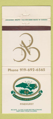Matchbook Cover - Pinehurst Country Club NC 30 Strike