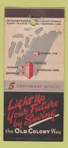 Matchbook Cover - Old Colony COOP Bank Providence RI 21 Strike Feature