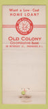 Matchbook Cover - Old Colony COOP Bank Providence RI 21 Strike Feature