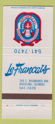 Matchbook Cover - Le Francais French Restaurant Wheeling IL 30 Strike