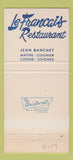 Matchbook Cover - Le Francais French Restaurant Wheeling IL 30 Strike