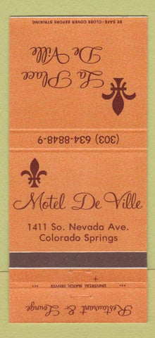 Matchbook Cover - La Place De Ville Motel Colorado Springs 30 Strike